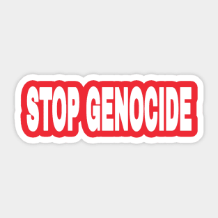 STOP GENOCIDE - White - Red, White and  Blue - Double-sided Sticker